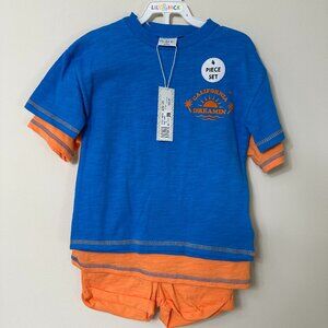 Lily & Jack 4 Piece Set 100% Cotton Shorts Shirt Sets Boys 2 Yrs